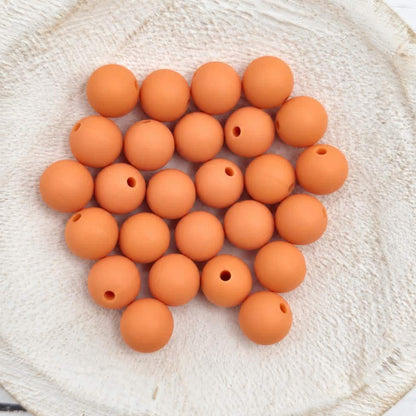 Light Orange 12mm Silicone Beads, 20 Count