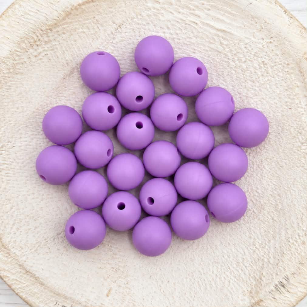 Lavender 12mm Silicone Beads, 20 Count