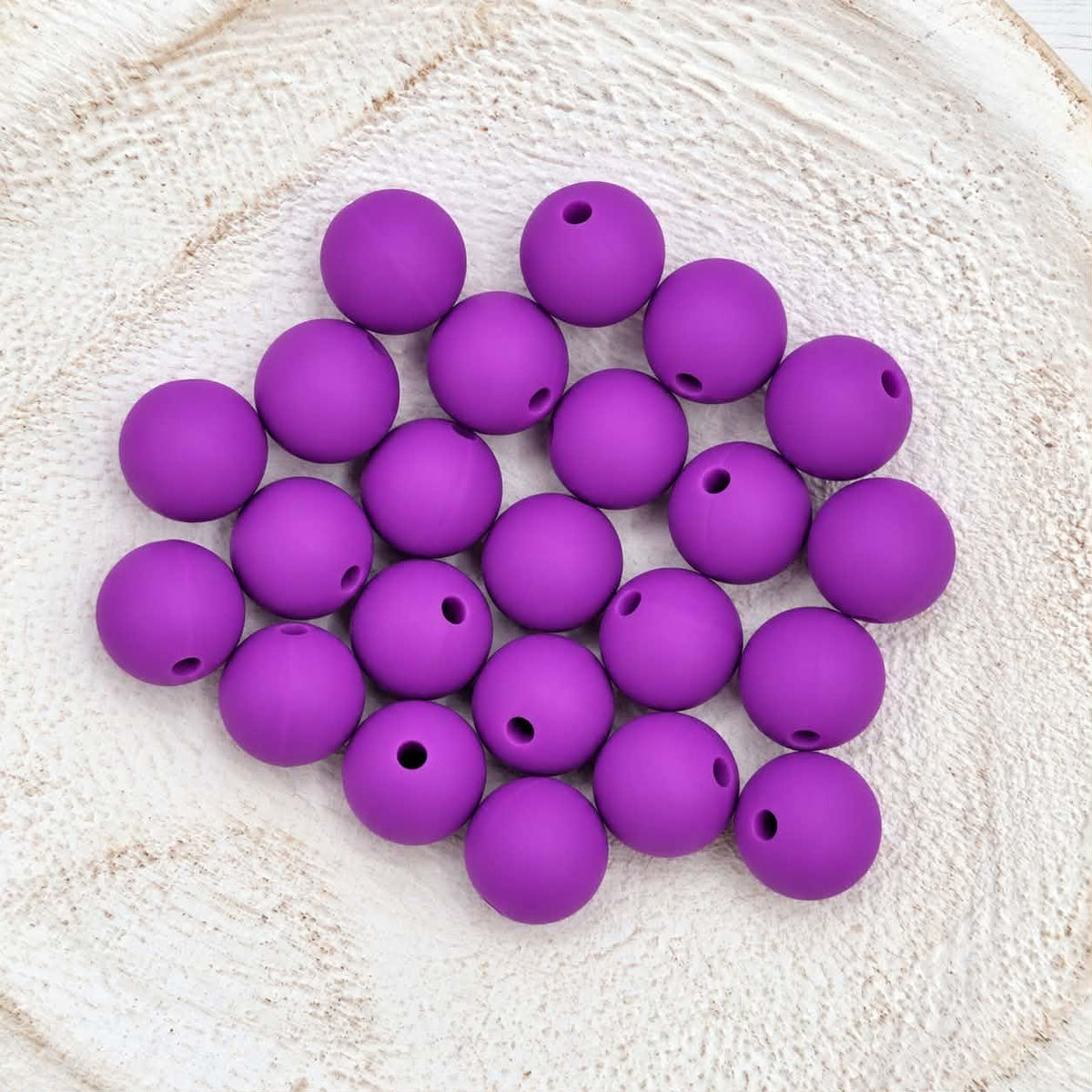 Purple 12mm Silicone Beads, 20 Count
