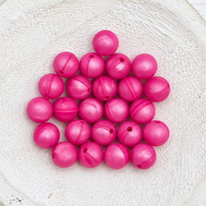 Fuchsia Pearl 12mm Silicone Beads, 20 Count