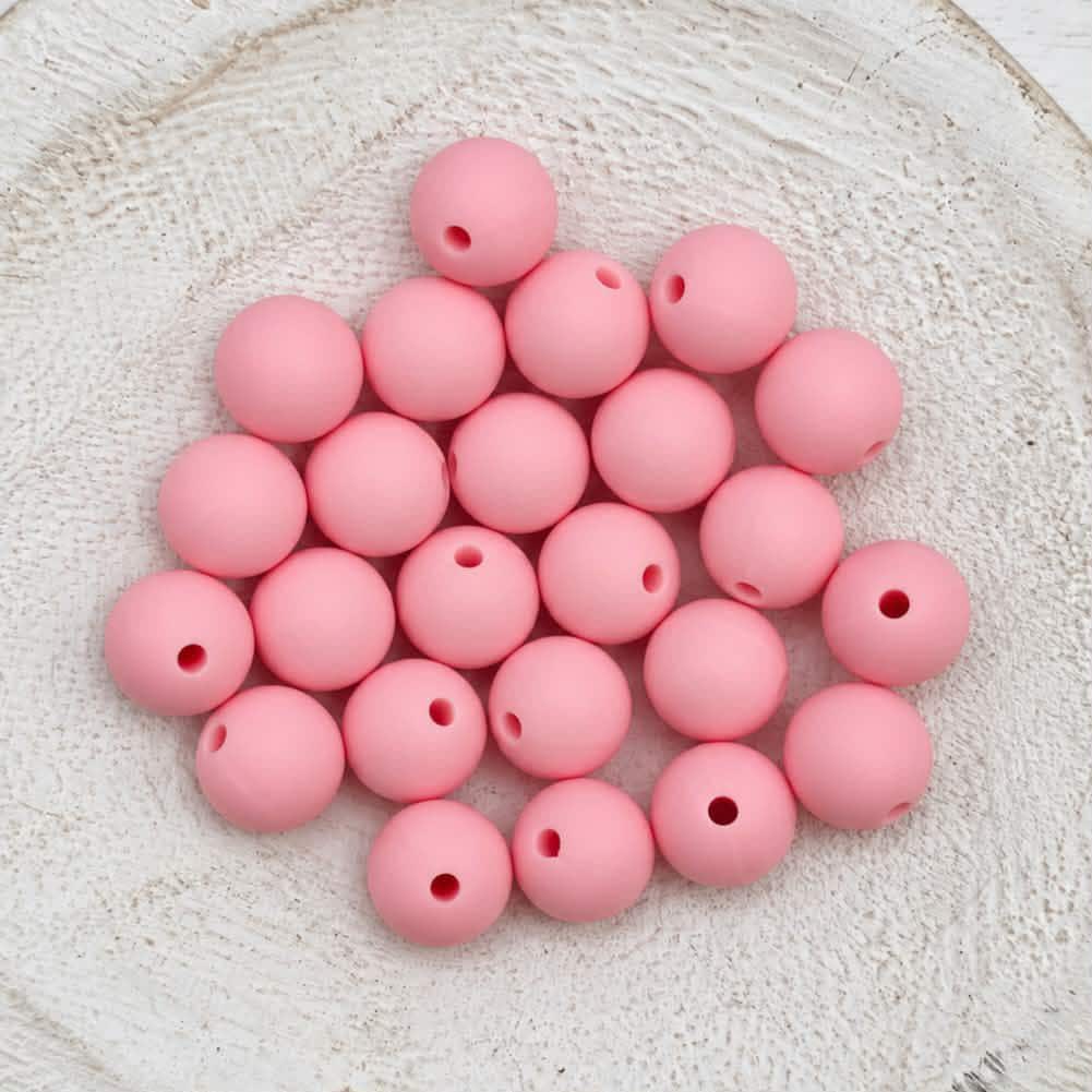 Baby Pink 12mm Silicone Beads, 20 Count