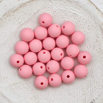 Baby Pink 12mm Silicone Beads, 20 Count