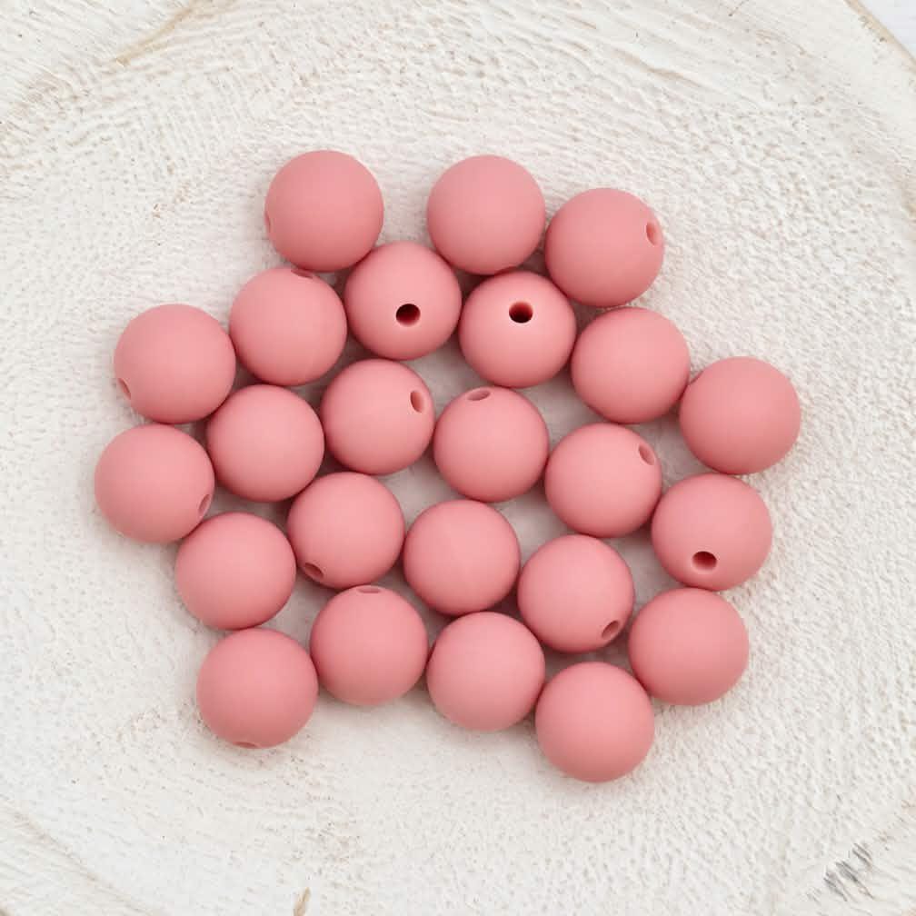 Blush Pink 12mm Silicone Beads, 20 Count