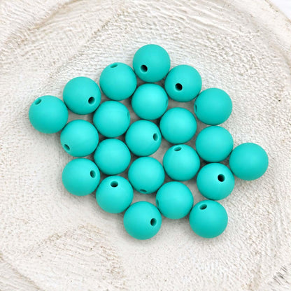 Turquoise 12mm Silicone Beads
