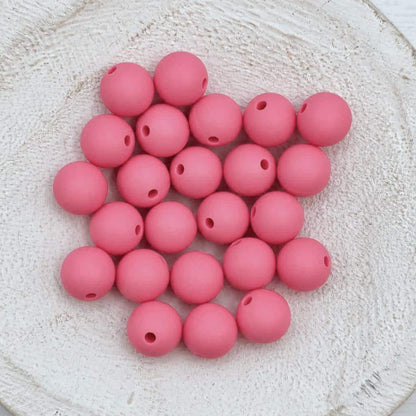 Dark Pink 12mm Silicone Beads, 20 Count