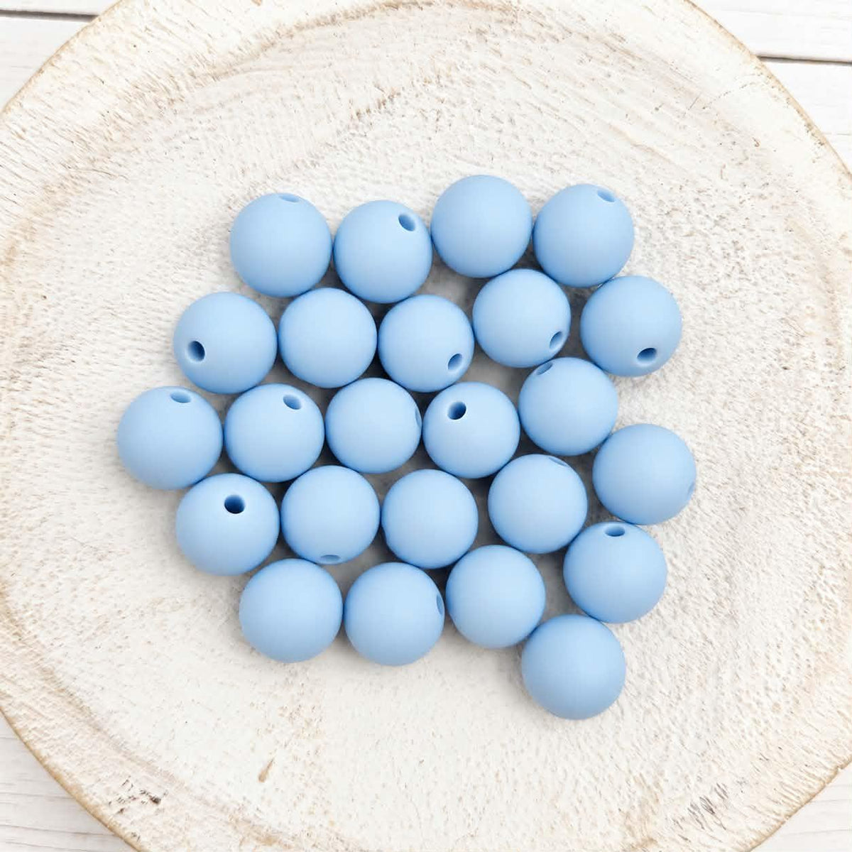 Sky 12mm Silicone Beads, 20 Count