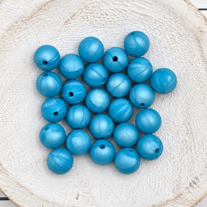 Blue Pearl 12mm Silicone Beads, 20 Count
