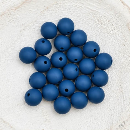 Blue 12mm Silicone Beads, 20 Count