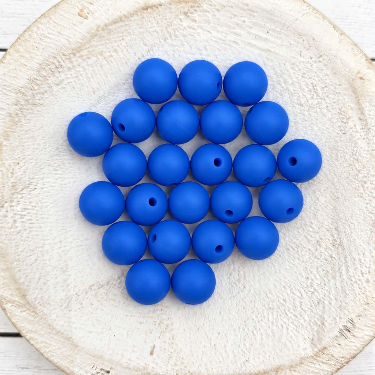 Royal Blue 12mm Silicone Beads, 20 Count