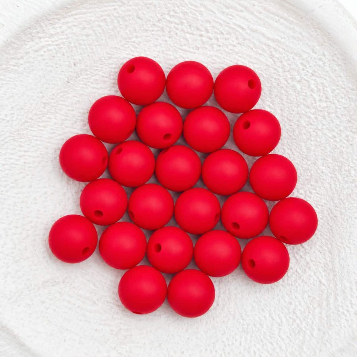 Red 12mm Silicone Beads, 20 Count
