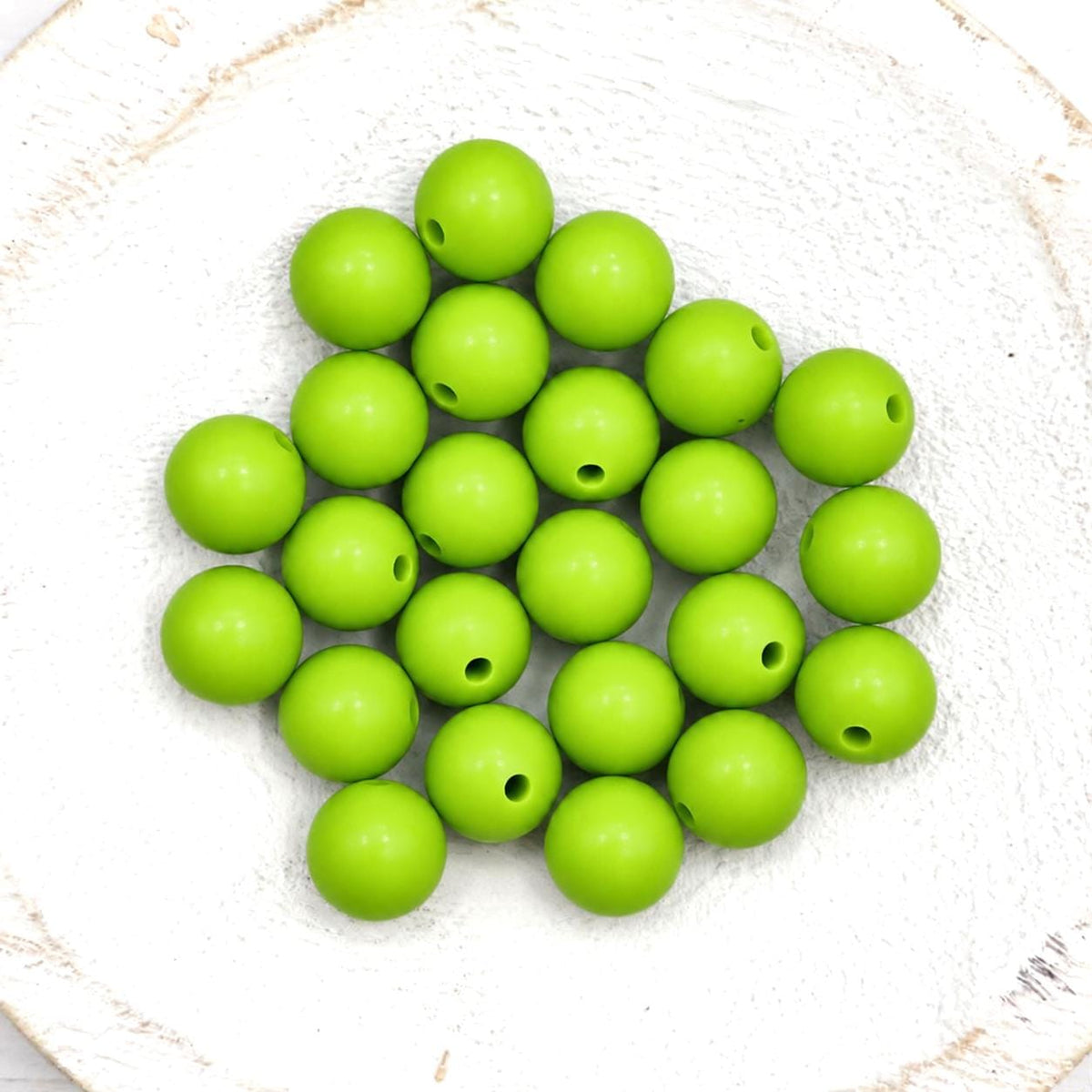 Green Apple 12mm Silicone Beads, 20 Count