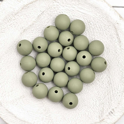 Matcha Green 12mm Silicone Beads, 20 Count