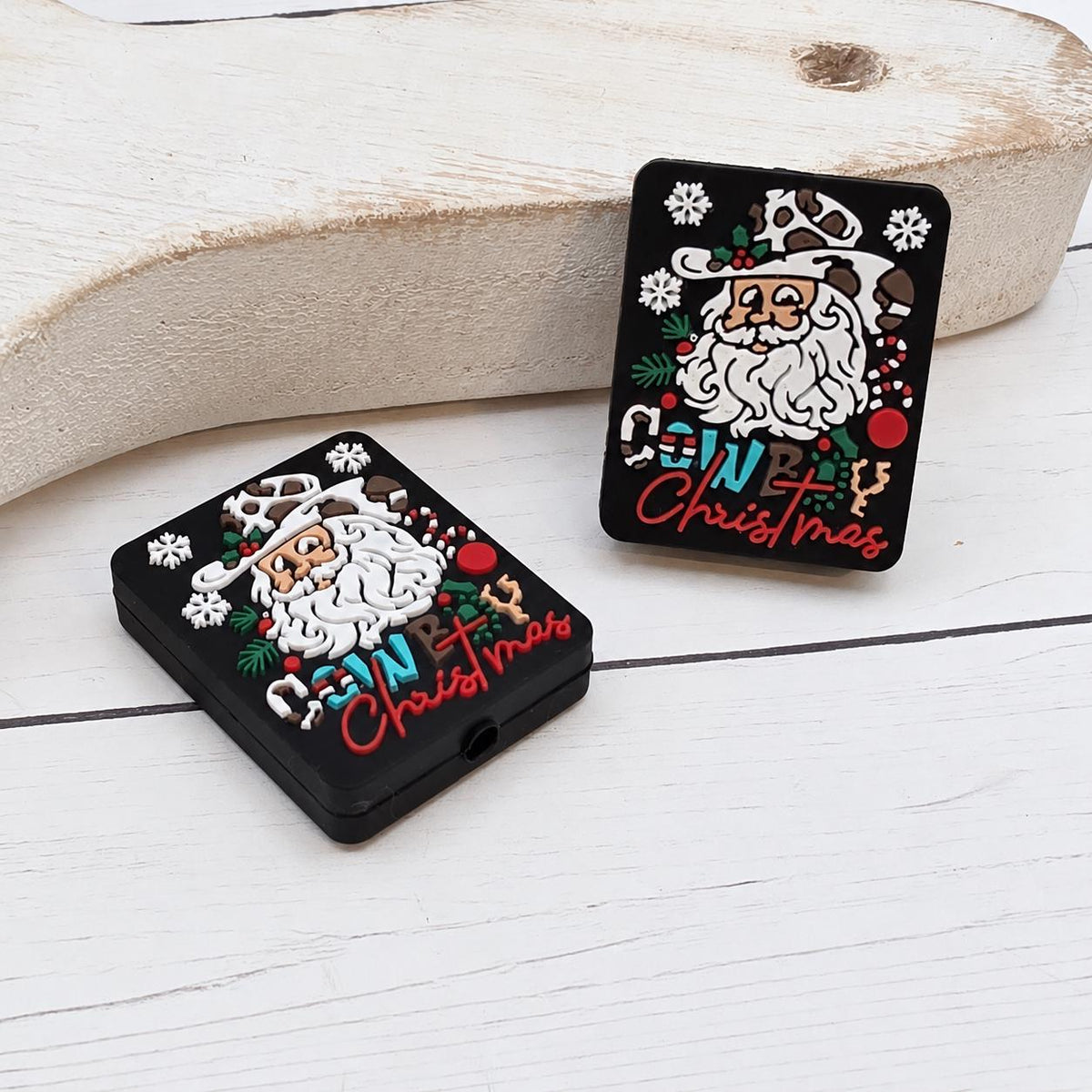 Cowboy Christmas Silicone Focal Bead, 1-3 Count