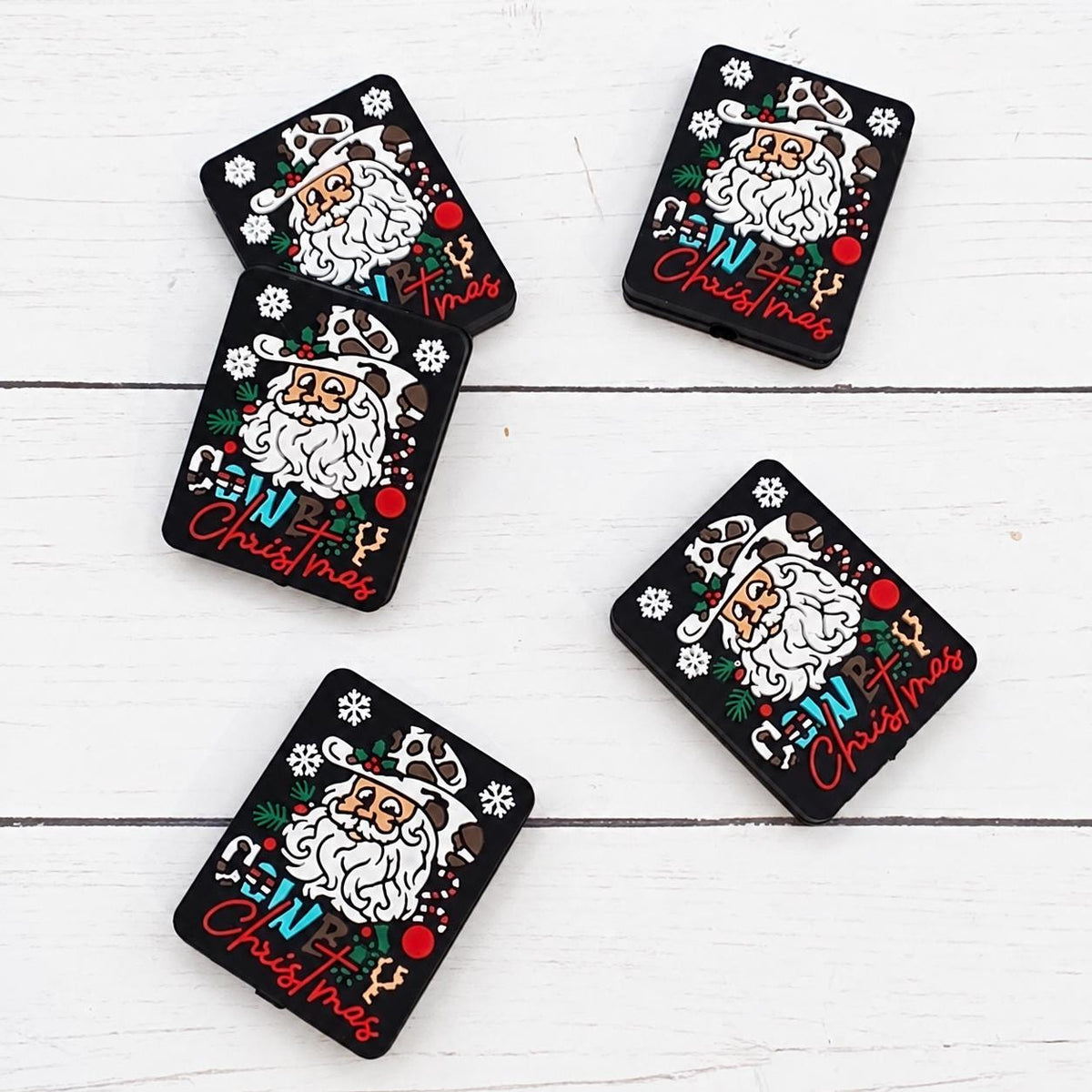 Cowboy Christmas Silicone Focal Bead, 1-3 Count