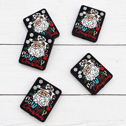 Cowboy Christmas Silicone Focal Bead, 1-3 Count