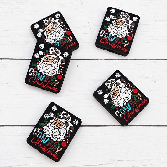 Cowboy Christmas Silicone Focal Bead, 1-3 Count