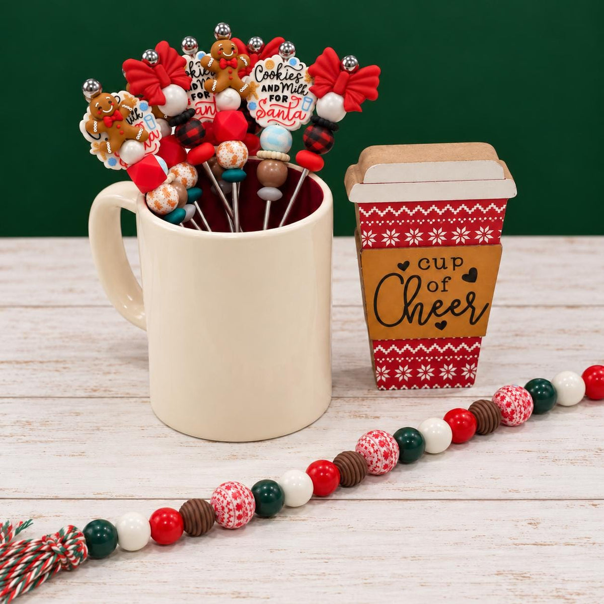 Jolly Sips Christmas Coffee Stir Sticks, Set of 3