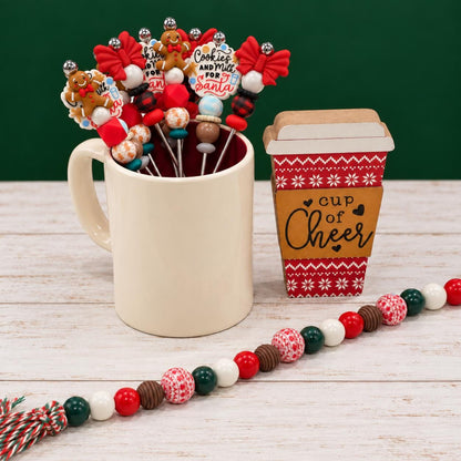 Jolly Sips Christmas Coffee Stir Sticks, Set of 3