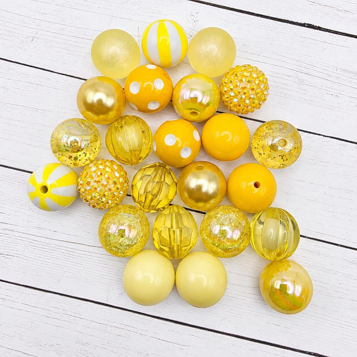 Hello Yellow Acrylic Bead Mix, 20mm, 24 Count