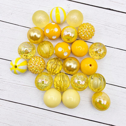 Hello Yellow Acrylic Bead Mix, 20mm, 24 Count