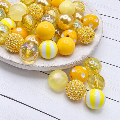 Hello Yellow Acrylic Bead Mix, 20mm, 24 Count