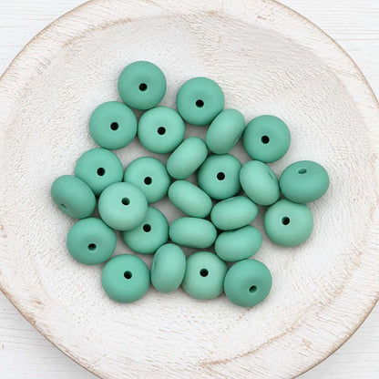 14mm Mint Abacus Silicone Beads, 10 or 20 Count