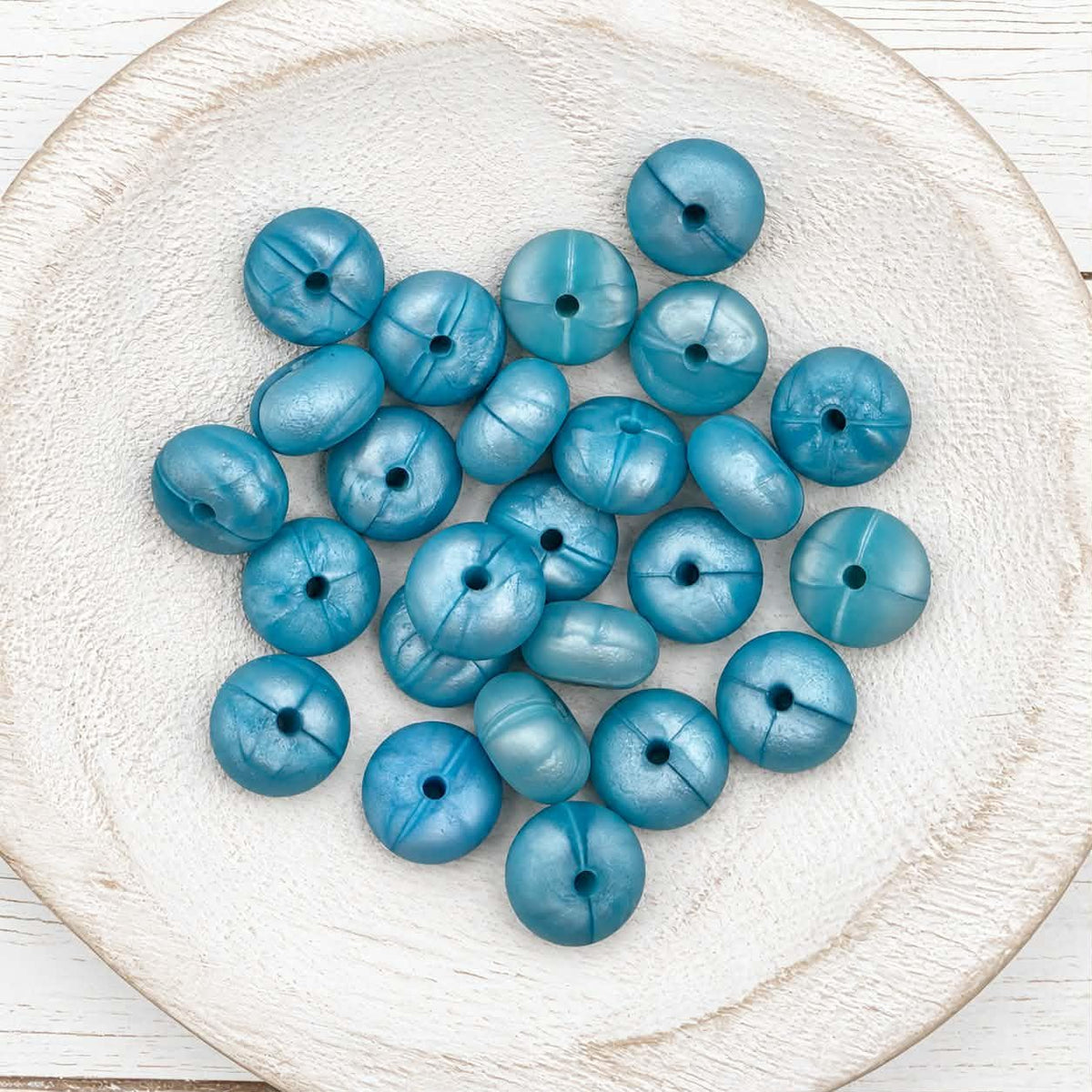 14mm Caribbean Pearl Abacus Silicone Beads, 10 or 20 Count