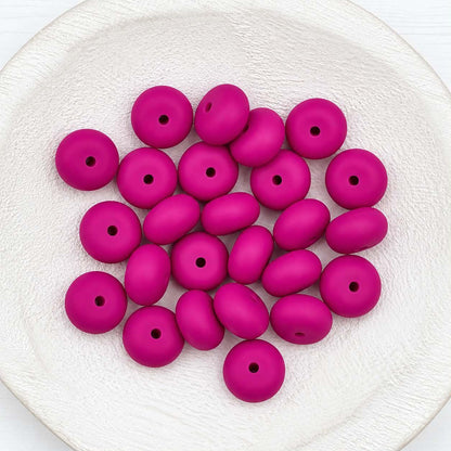 14mm Magenta Abacus Silicone Beads, 10 or 20 Count