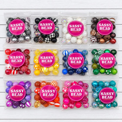 20mm Acrylic Bead Bundle | 12 Color Mix Packs | 288 Beads