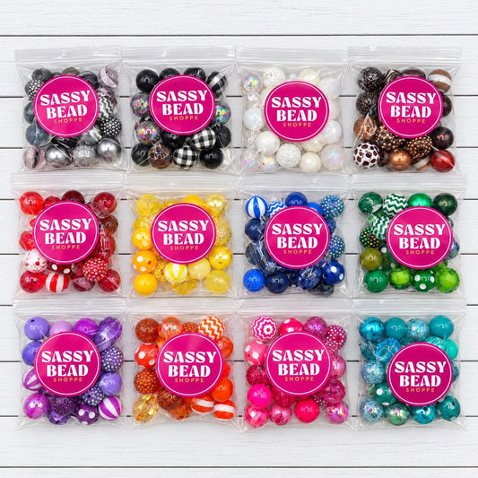 20mm Acrylic Bead Bundle | 12 Color Mix Packs | 288 Beads