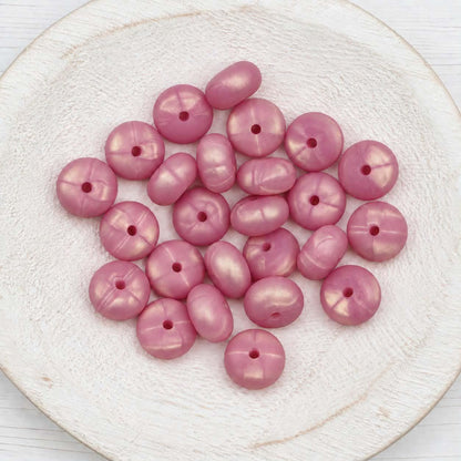 14mm Rose Pearl Abacus Silicone Beads, 10 or 20 Count