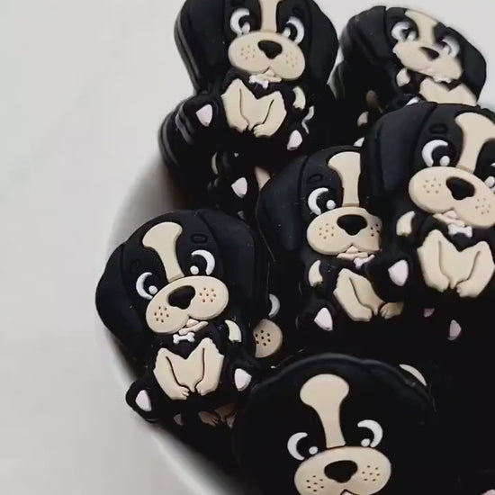 Black Dog Silicone Beads