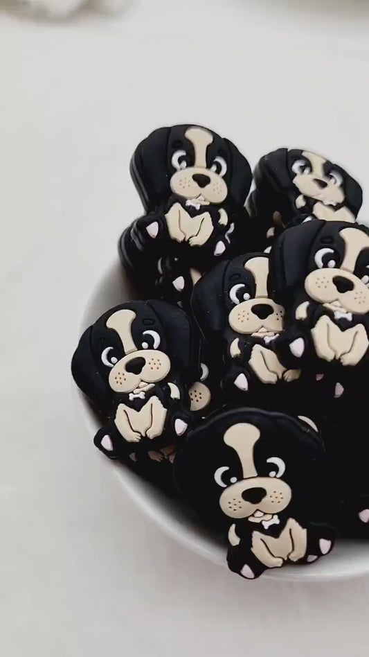 Black Dog Silicone Beads