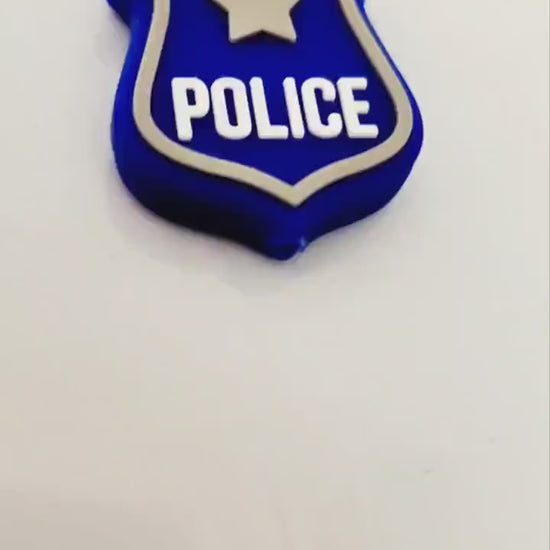 Blue Police Badge Bead