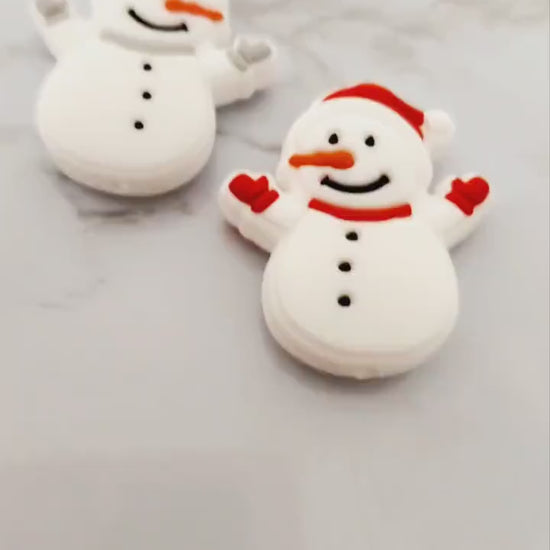 Gray Snowman Focal Bead