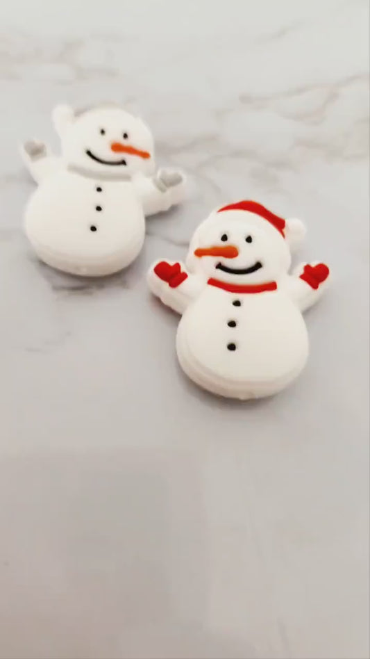 Gray Snowman Focal Bead