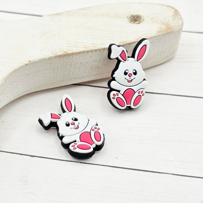White Bunny Focal Beads