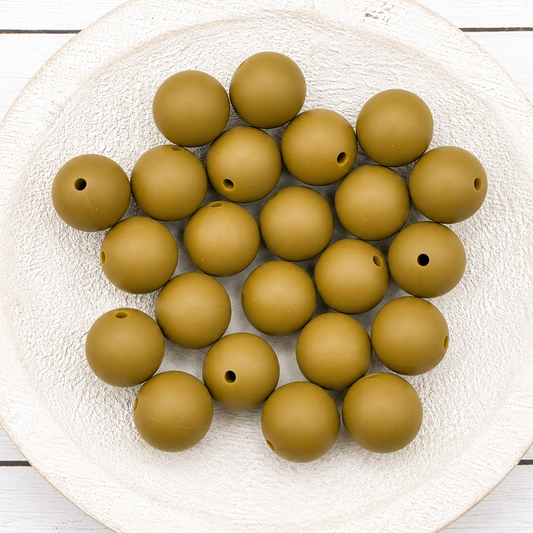 15mm Golden Olive Beads