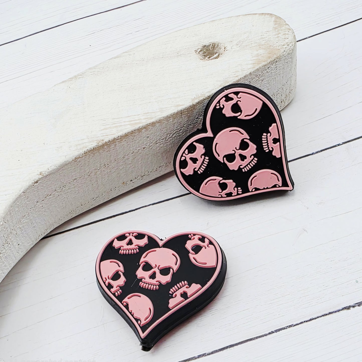 Skull Heart Focal Beads