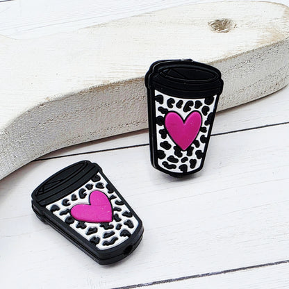 Heart Coffee Cup Focal Beads
