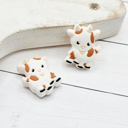 White Goat Focal Bead