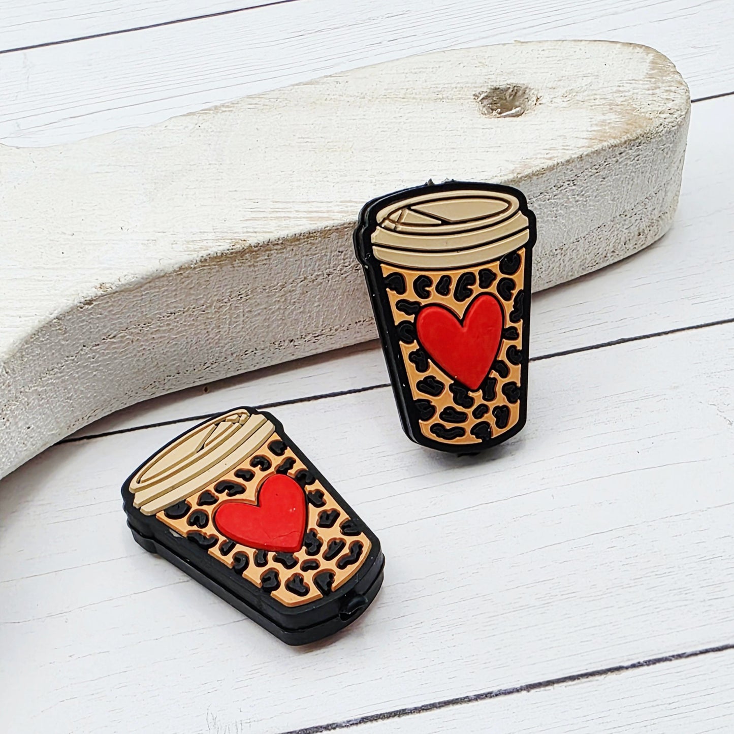 Heart Coffee Cup Focal Beads