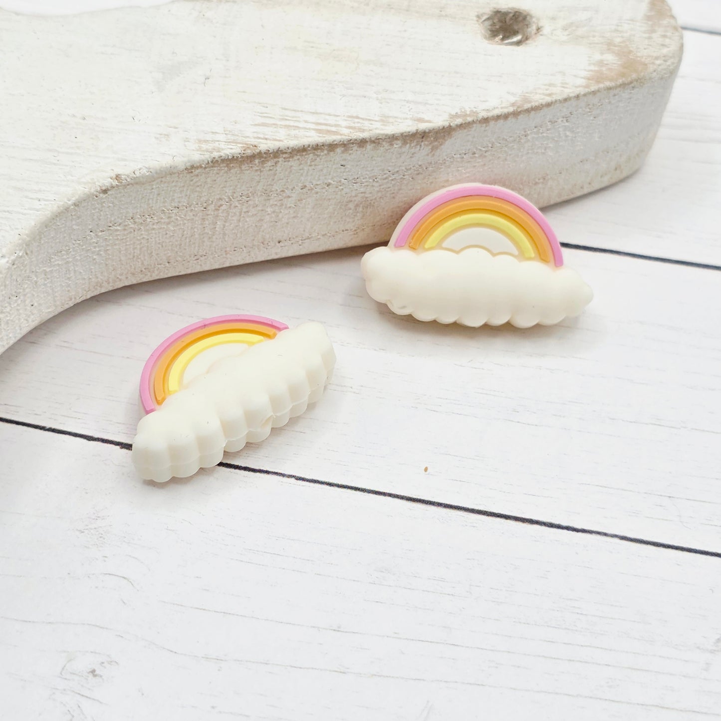 Rainbow Cloud Focal Bead, Pink Peach Yellow