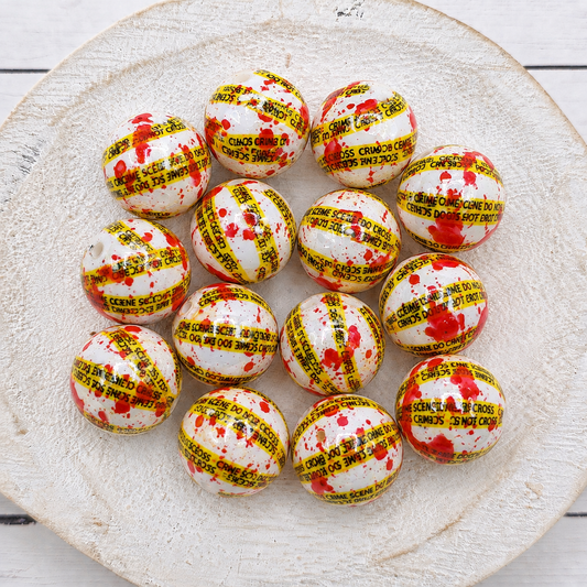 20MM Caution Tape Beads