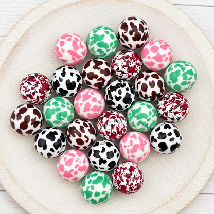20mm Cow Print Beads