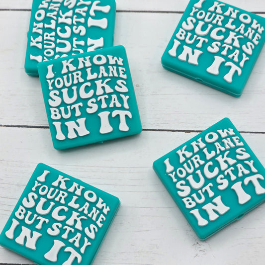 Turquoise Your Lane Stay In It Focal Beads