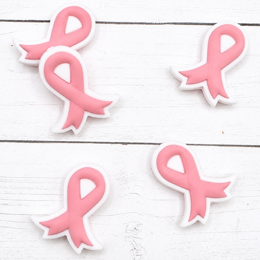 Light Pink Ribbon Focal Bead