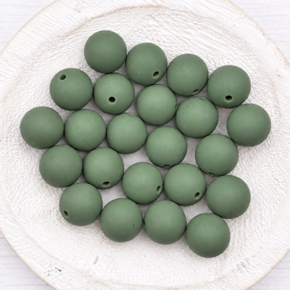 15mm Dark Sage Beads