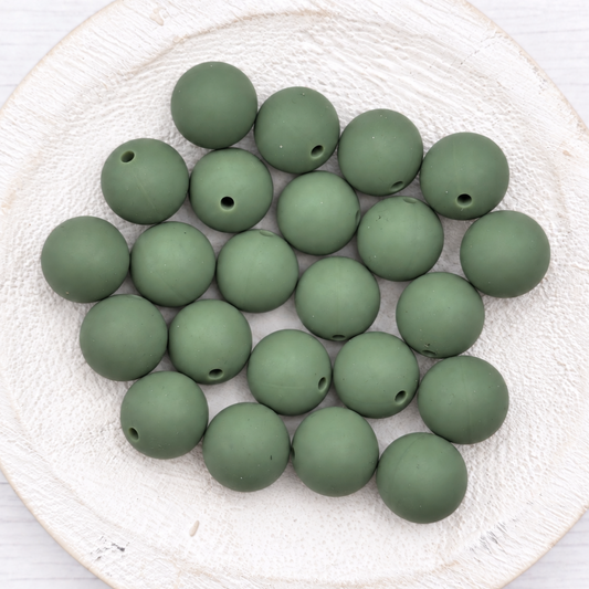 15mm Dark Sage Beads