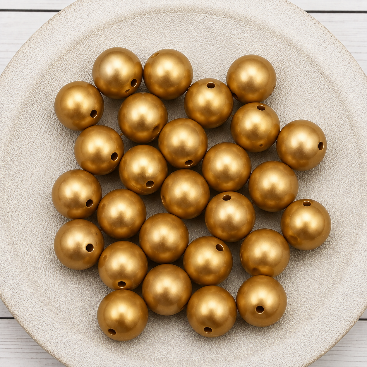 15mm Metallic Gold Beads